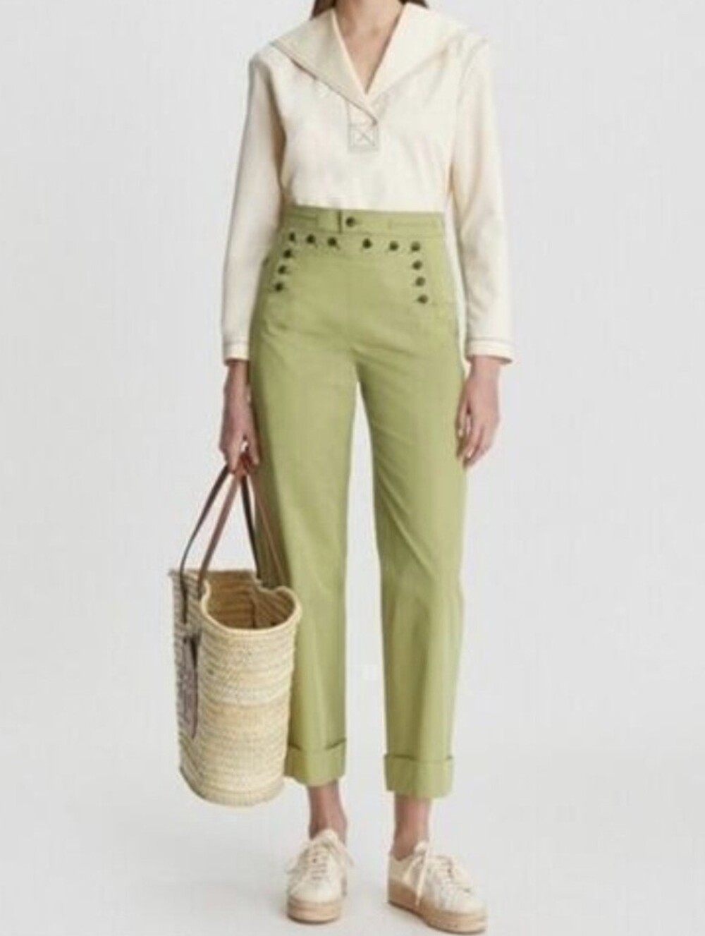 Tory Burch Pants Sailor Light Green Size 10